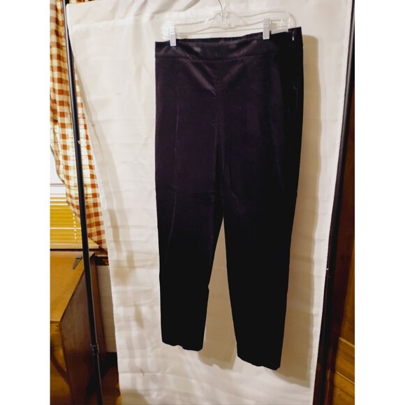 Talbots NWT velour pants black slim leg ankle lgth. size 10 cotton poly spandex - Picture 1 of 7
